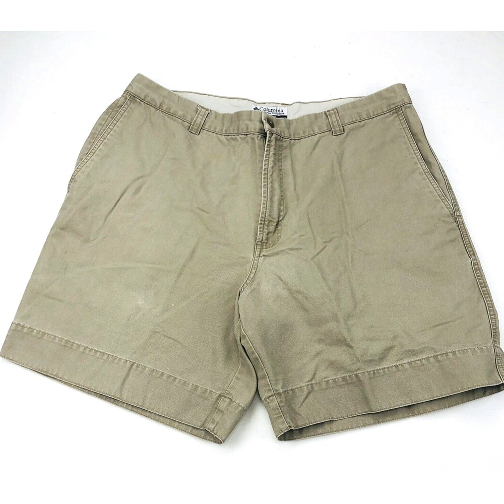 Columbia Shorts Men 38 Gray Chino Khaki Outdoor Camp Hiking Utility Dad‎ Adult